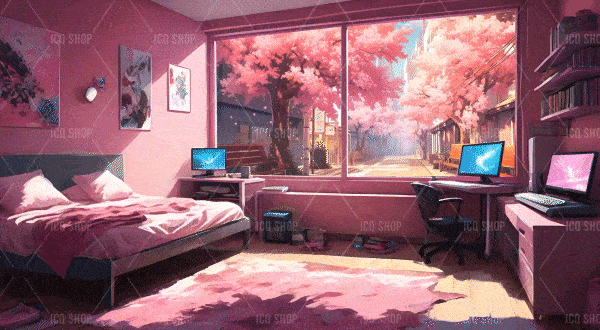 Whimsical Pink Bedroom - VTuber Background