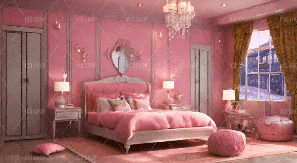 Frosted Pink: Cozy Bedroom VTuber Scene