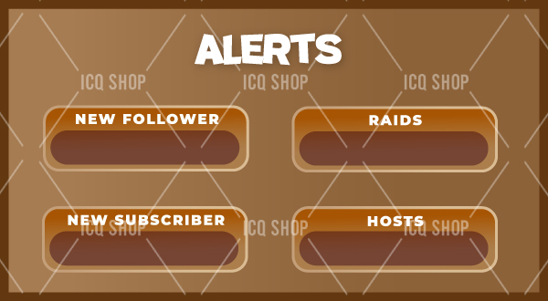 Cocoa Stream Alerts: Warm Brown Notification Pack