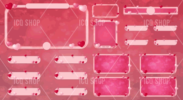 Pink Heart-Animated Overlay Set