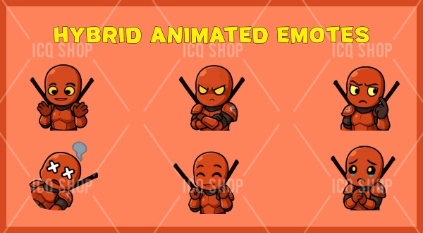 Hybird-Fortnite-Chibbi Animated Emotes Pack of 6
