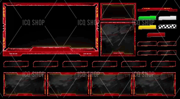 Red-Black Animated Overlay Set