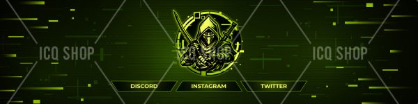 Neon Green Cyber Ninja Banner – Stealth Tech Aesthetic