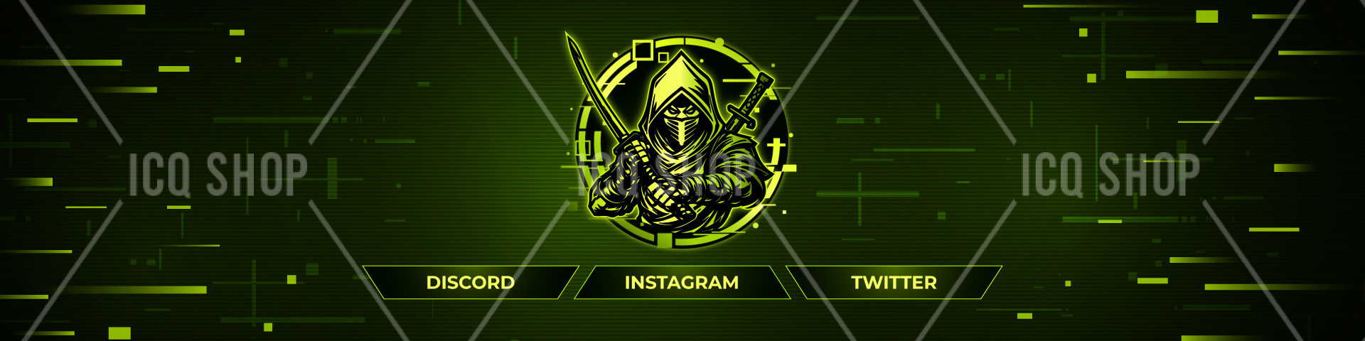 Neon Green Cyber Ninja Banner – Stealth Tech Aesthetic