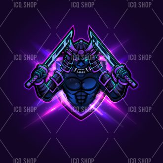 Cyber Samurai Hybrid Logo – Futuristic Warrior Emblem