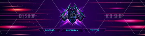 Cyber Samurai Hybrid Banner – Futuristic Warrior Aesthetic